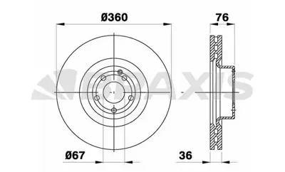 BRAXIS AD1095 Fren Dıskı On S-Class W220 02>05 C215 02>06 A2204211912