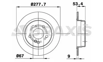 BRAXIS AE0065 Fren Dıskı Arka W202 95>00 W203 00>07 Cl203 04>08 W210 96>02 C208 97>02 W124 93>95 A2034230112