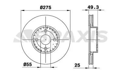 BRAXIS AE0571 On Fren Dıskı (Aynası) Havalı Toyota Corolla 1.4 D4d 2003-2007 (275x4) 4351213022