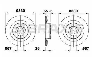 BRAXIS AE0791 Fren Dıskı Arka C-Class W204 08>14 S204 08>14 C204 11> A2044230412