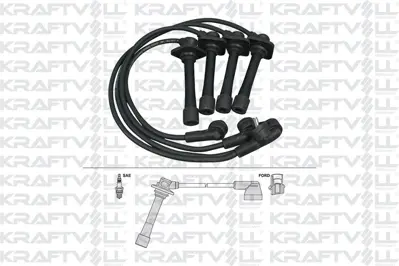 KRAFTVOLL 05070280 Bujı Kablosu Mazda 626 V 1.8 2.0 97-02 (Sılıkon Kablo) 