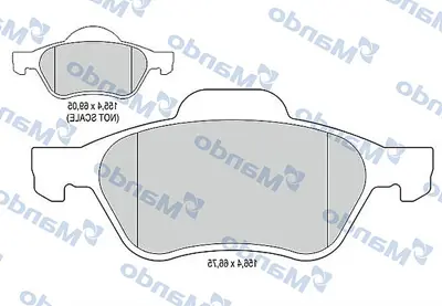 MANDO MBF015242 On Fren Balatası Clıo Iıı 06>12 Megane Iı 03>08 Scenıc Iı 03>08 Laguna Iıı 07>15  1.4 1.5 Dcı 1.6 1. 8671016654