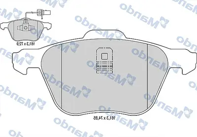 MANDO MBF016042 Balata [fr]/Wıth R90 Certıfıcatıon + Noıse Shımvolkswagen 7M3698151A YM21K021BA