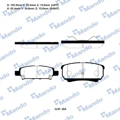 MANDO RMPM07NS Fren Balatası Arka 5191271AB TS200051