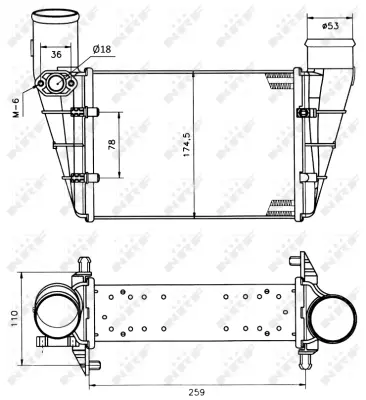 NRF 30127A Vw Passat 1.8 97-Intercooler / Chargerwithout Sensor 58145805H