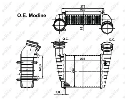 NRF 30138 Vw Passat 1.9d 01-Intercooler / Charger 8D0145805C