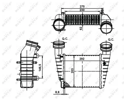 NRF 30138A Vw Passat 1.9d 01-Intercooler / Charger 8D0145805C
