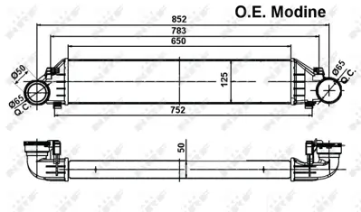 NRF 30161 Mercedes C-Series 2.2d 00-Intercooler / Charger A2035000600