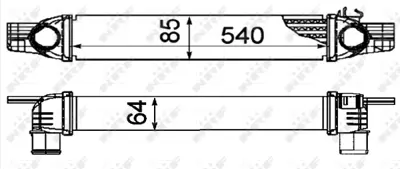 NRF 30254 Turbo Radyatoru (Intercoll) Nemo-Bıpper-Fıorıno 1,3jtd Bıpper-Nemo 1,4hdı Olcu:(540 X 85 X 64) 384L7 51790623
