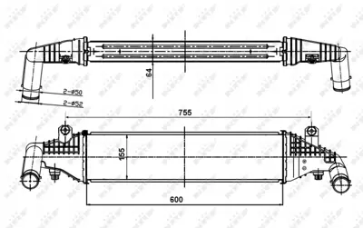 NRF 30364 Mazda 3 1.6d 04-Intercooler / Charger Y60113550C