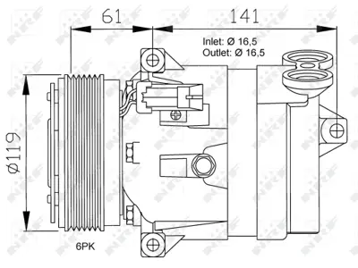 NRF 32021 Fıat Croma 1.9d 06-Compressorswith Pag Compressor Oil 71793549 91163105 R1580018