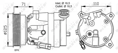NRF 32023 Opel Corsa 1.2 93-Compressorswith Pag Compressor Oil R1580017