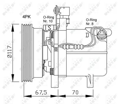 NRF 32055 Klıma Kompresoru Bmw M43 E36 9069546