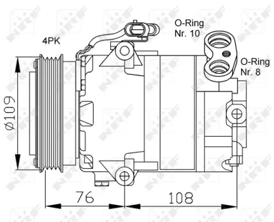 NRF 32081 Opel Astra 1.7d 98-Compressorswith Pag Compressor Oil 93176857
