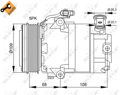 NRF 32083 Opel Corsa 1.2 01-Compressorswith Pag Compressor Oil 93187226