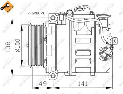NRF 32216 Mercedes Cls-Series 3.0d 05-Compressorswith Pag Compressor Oil A0022308111