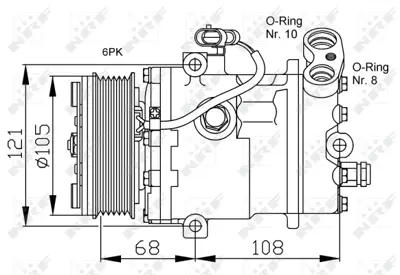 NRF 32232 Opel Zafira 2.0d 99-Compressorswith Pag Compressor Oil 9196950
