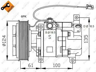 NRF 32233 Mazda 3 1.6 04-Compressorswith Pag Compressor Oil H12A1AG4DY