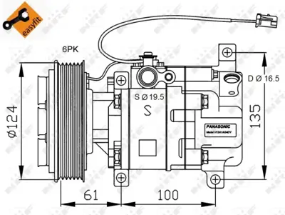 NRF 32233G Mazda 3 1.6 04-Compressorswith Pag Compressor Oil H12A1AG4DY