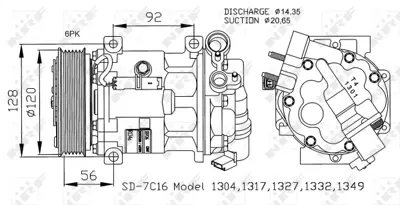 NRF 32239 Klıma Kompresoru P407 P607 Ym C5 Iı C5 Iıı 1,6hdı Ew Motor 9683003080