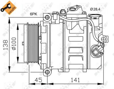 NRF 32256 Mercedes E-Series 2.2d 02-Compressorswith Pag Compressor Oil A0022305511