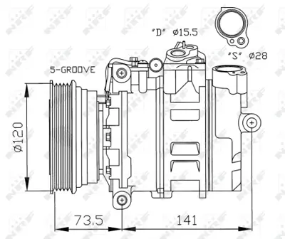 NRF 32261 Klıma Kompresoru Land Rover Freelander I (L314) 1.8 16v 98>06 JPB101450A JPB500110
