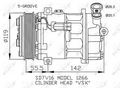 NRF 32269 Opel Vectra 1.8 02-Compressorswith Pag Compressor Oil 93197128