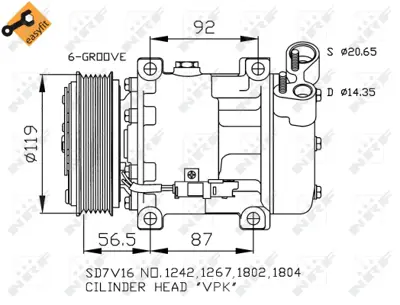 NRF 32270 Fıat Grande Punto 1.3d 06-Compressorswith Pag Compressor Oil 9686061880 9800853480