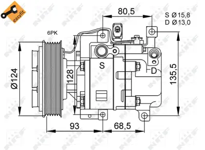 NRF 32408 Mazda 6 1.8 03-Compressorswith Pag Compressor Oil H12A1AJEL