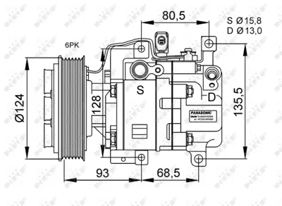 NRF 32408G Mazda 6 1.8 03-Compressorswith Pag Compressor Oil H12A1AJEL