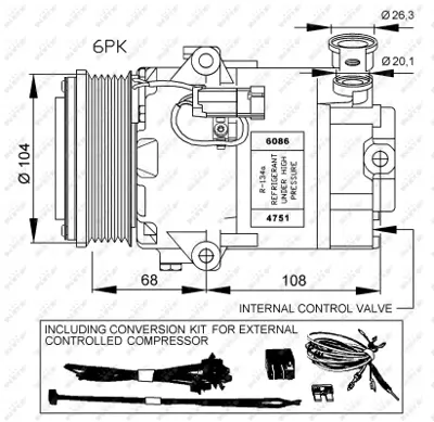 NRF 32428G Opel Astra 1.7d 04-Compressorswith Pag Compressor Oil 95517235