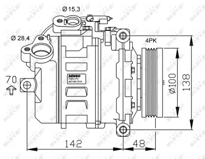 NRF 32433G Bmw 5 2.5d 04-Compressorswith Pag Compressor Oil 9174802