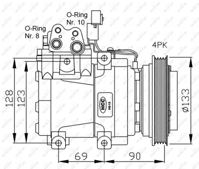 NRF 32446G Hyundaı Getz 1.4 02-Compressorswith Pag Compressor Oil 977011C250