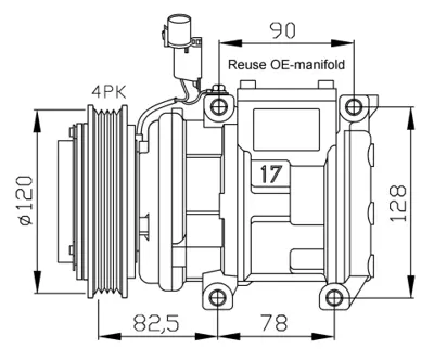 NRF 32449 Kıa Carnival 2.9d 99-Compressorswith Pag Compressor Oil OK56E61450A