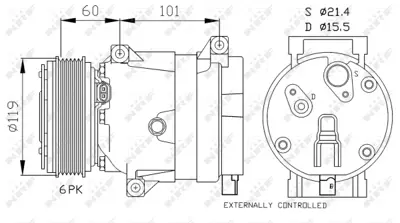 NRF 32460G Renault Laguna 1.9d 01-Compressorswith Pag Compressor Oil 8200777427