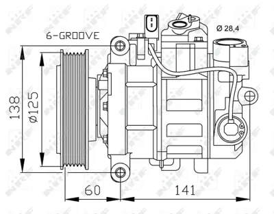 NRF 32512 Audı A6 2.4 04-Compressorswith Pag Compressor Oil 8K0260805K
