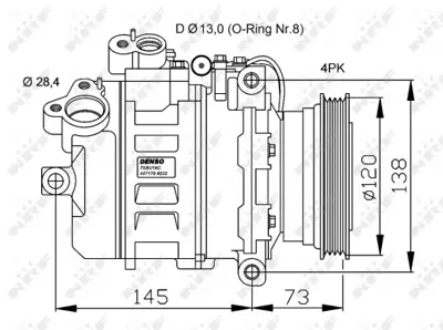 NRF 32519 Bmw 5 2.5d 96-Compressorswith Pag Compressor Oil 8385920