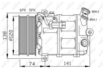 NRF 32668G Alfa Romeo 159 2.4d 06-Compressorswith Pag Compressor Oil 