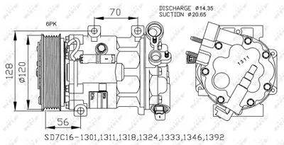 NRF 32682G Klıma Kompresoru 407-C5 Iı 2.0hdı 04>10  9800840380