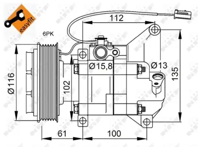 NRF 32687 Klıma Kompresoru Mazda 2 1.3 08- V09A1AA4AK