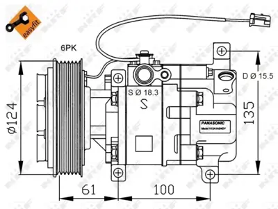 NRF 32820G Mazda 3 1.6 09-Compressorswith Pag Compressor Oil H12A1AX4EY