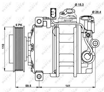 NRF 32883 Audı A4 2.0 01-Compressorswith Pag Compressor Oil 8E0260805S