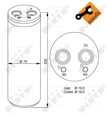NRF 33204 Vw Passat 1.9d 01-Receiver Driers 3B0820193 8E0820193R