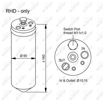 NRF 33320 Honda Civic 1.4 96-Receiver Driers 80351SO1A01 JRD100080