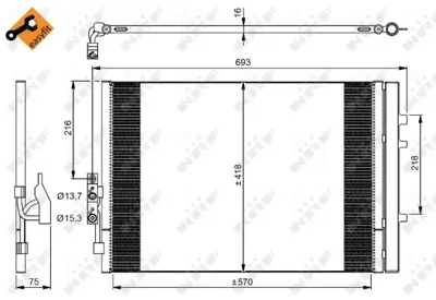 NRF 350035 Klıma Radyatoru Bmw X3 F25 11>12 9216144