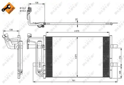 NRF 350039 Mazda 5 2.0 10-Condenserwith Dryer C51361480B