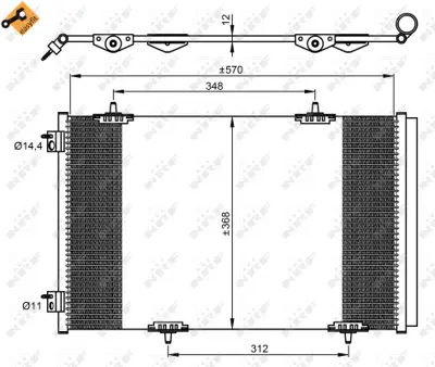 NRF 350066 Klıma Radyatoru 301 C-Elysee 1.2 Vtı 1.6vtı 1.6hdı Euro5 9674994280