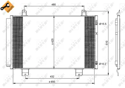 NRF 350092 Lexus Ls 4.6 07-Condenserwith Dryer 