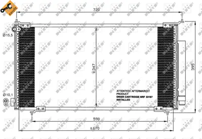 NRF 35561 Honda Cr-V 2.0 02-Condenserwith Dryer 80110SPAW01