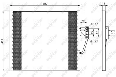 NRF 35587 Klıma Radyatoru Bmw M52 M54 M62 S62 E39 Z8-E52 96>03 8378438